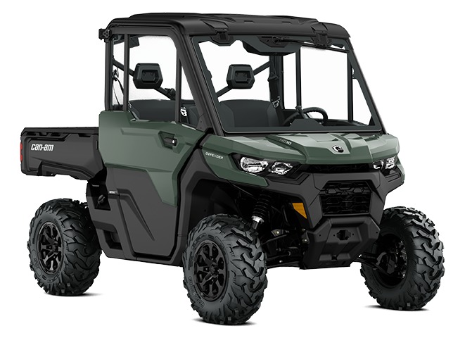 2026 Can-Am Defender DPS CAB HD10 sport side-by-side from Can-Am, right-side studio view