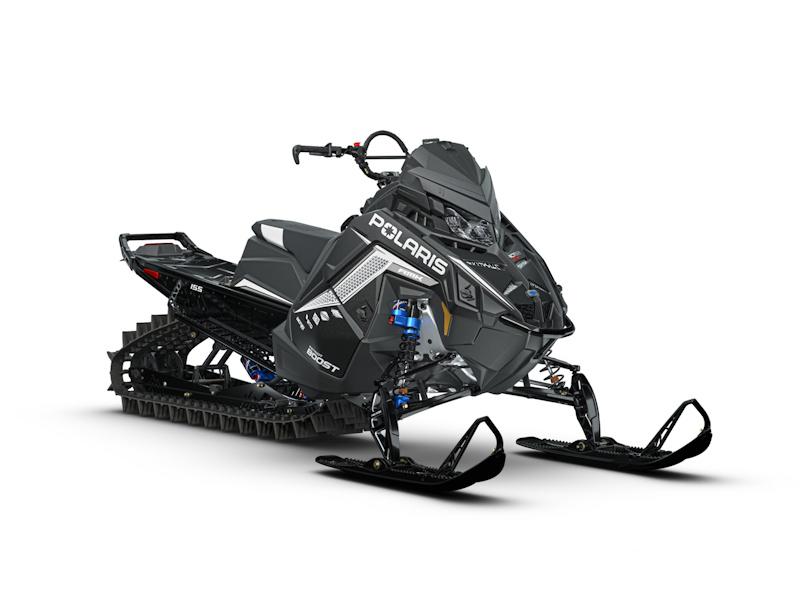 2027 Polaris Patriot Boost RMK FE 155 2.75 Matte Black Crystal sport side-by-side from Polaris, right-side studio view