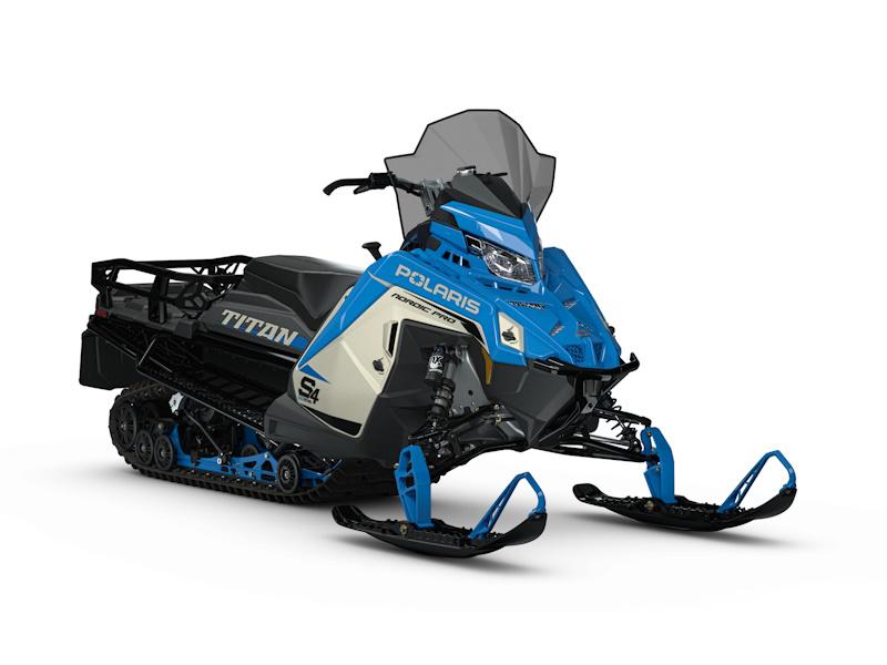 2027 Polaris ProStar S4 Titan Nordic Pro Matte Silver Quartz sport side-by-side from Polaris, right-side studio view